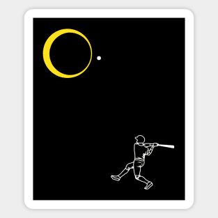 Solar Eclipse 2024 Baseball Player Batting towards the Sun Magnet